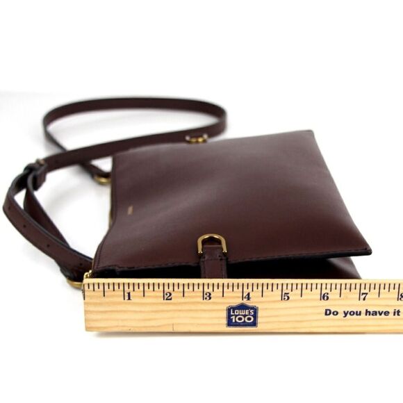 Fossil BROWN GENUINE LEATHER TWO COMPARTMENTS X-BODY SHOULDER BAG HANDBAG PURSE - Picture 15 of 16